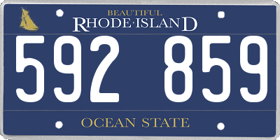 RI license plate 592859