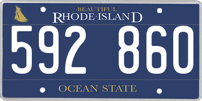 RI license plate 592860