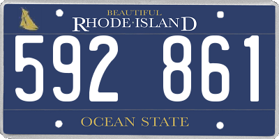 RI license plate 592861