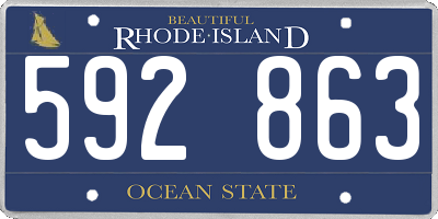 RI license plate 592863