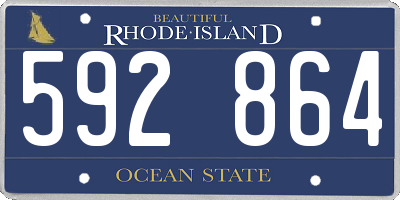 RI license plate 592864