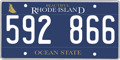 RI license plate 592866