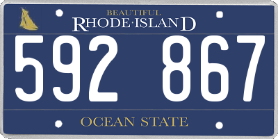 RI license plate 592867