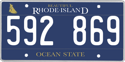 RI license plate 592869