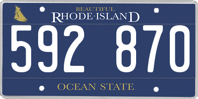 RI license plate 592870