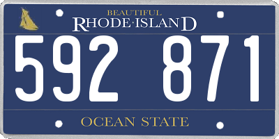 RI license plate 592871
