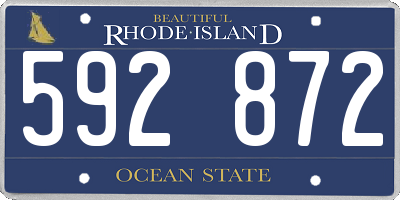 RI license plate 592872