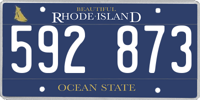 RI license plate 592873