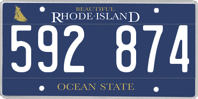 RI license plate 592874
