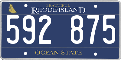RI license plate 592875