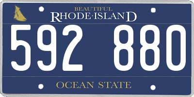 RI license plate 592880