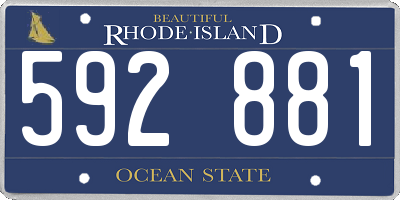 RI license plate 592881