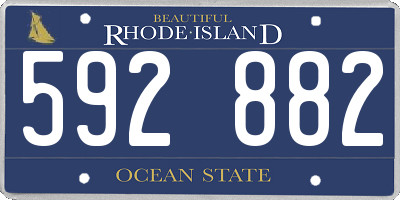 RI license plate 592882