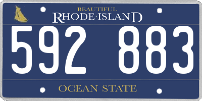 RI license plate 592883