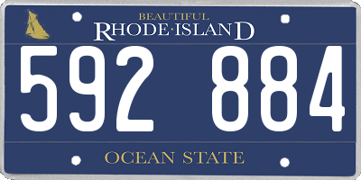 RI license plate 592884