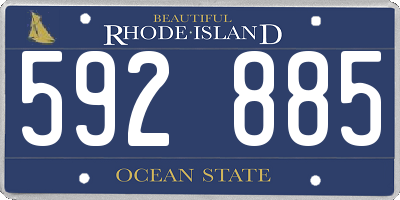RI license plate 592885