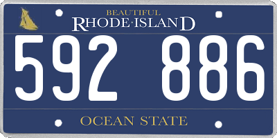 RI license plate 592886