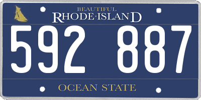 RI license plate 592887