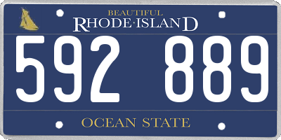 RI license plate 592889