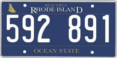 RI license plate 592891