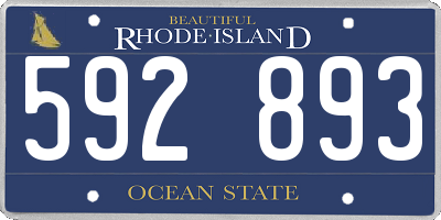 RI license plate 592893