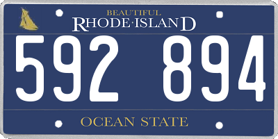 RI license plate 592894