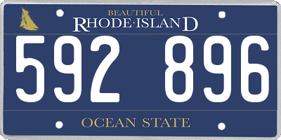 RI license plate 592896