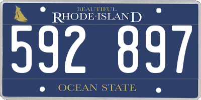 RI license plate 592897
