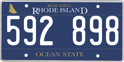 RI license plate 592898