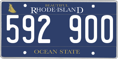 RI license plate 592900