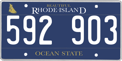 RI license plate 592903