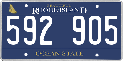 RI license plate 592905
