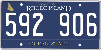 RI license plate 592906