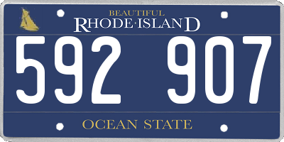 RI license plate 592907