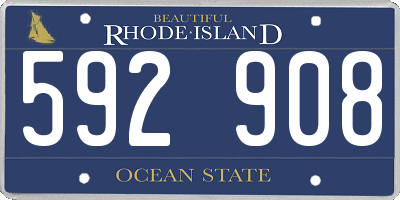 RI license plate 592908