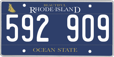 RI license plate 592909