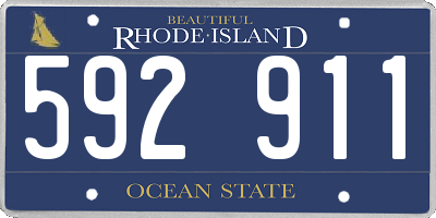 RI license plate 592911