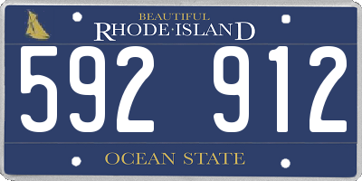 RI license plate 592912