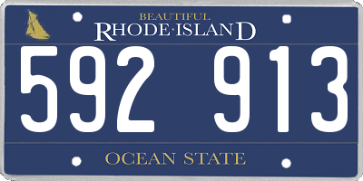 RI license plate 592913