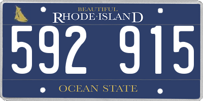 RI license plate 592915