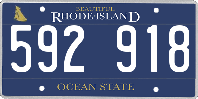 RI license plate 592918