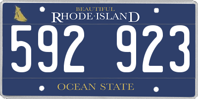 RI license plate 592923