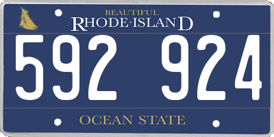RI license plate 592924