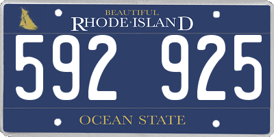 RI license plate 592925