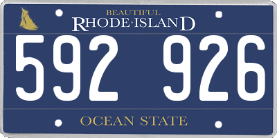 RI license plate 592926