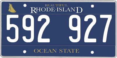 RI license plate 592927