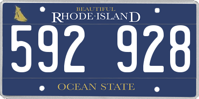 RI license plate 592928