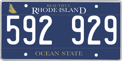 RI license plate 592929