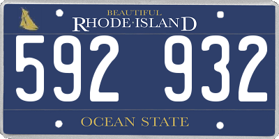 RI license plate 592932