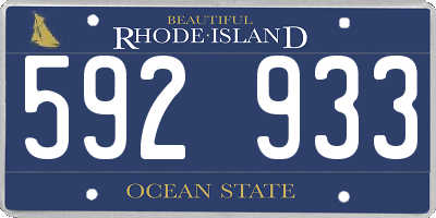 RI license plate 592933